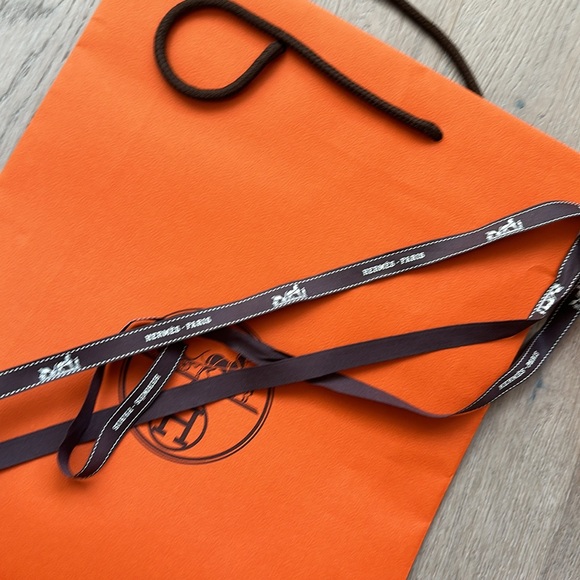 Hermes shopping bag, box, and original ribbon shawl 140 size - Picture 12 of 12